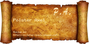 Polster Axel névjegykártya